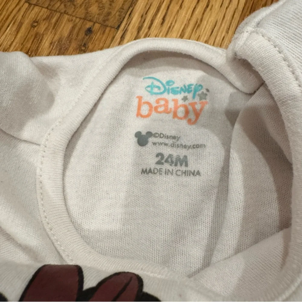 Disney Minnie Mouse toddler tulle dress sz 24 months burgundy & ivory